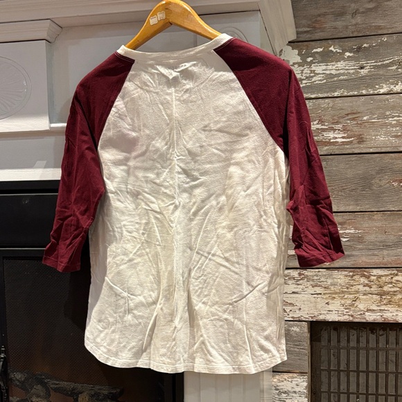 Burton Maroon and Cream Baseball Tee - Picture 4 of 7